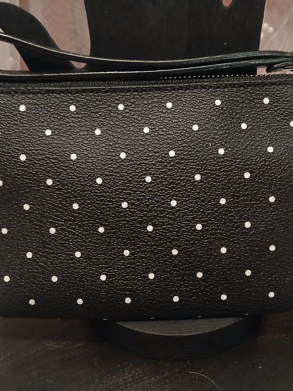 Kate Spade Storybook Lining Black Polka Dot Wristlet